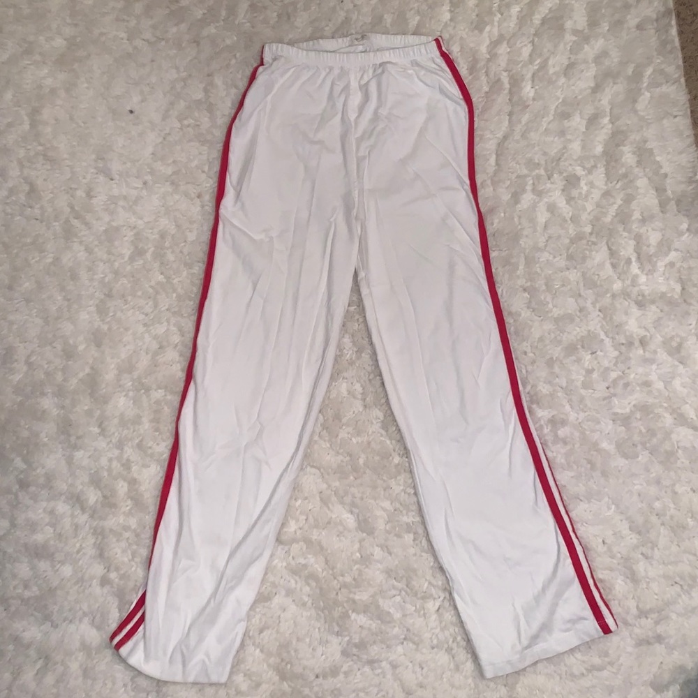 John Galt white and red striped pants!